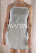 CONJUNTO CAMISOLA Y BATA GRIS PUNTOS