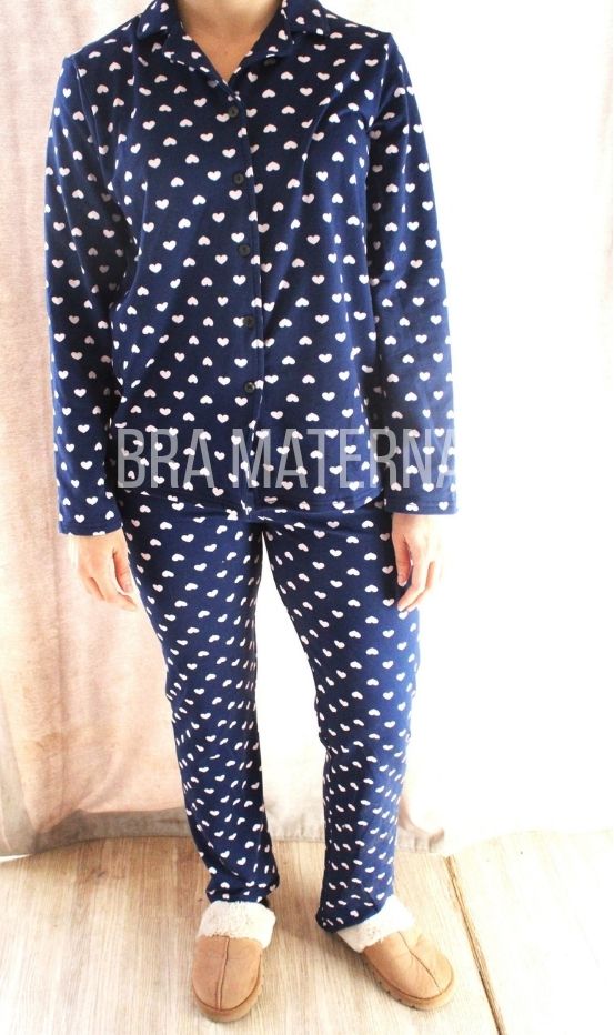 PIJAMA INVIERNO AZUL CORAZONES