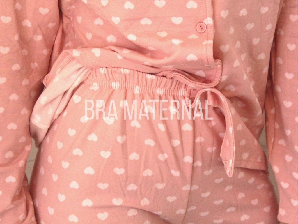 PIJAMA INVIERNO ROSADO CORAZONES