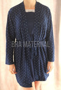 CONJUNTO CAMISOLA Y BATA AZUL PUNTOS